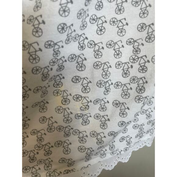 Eileen West sleeveless knee length nightgown pleated white bicycles cotton Small - Picture 4 of 7